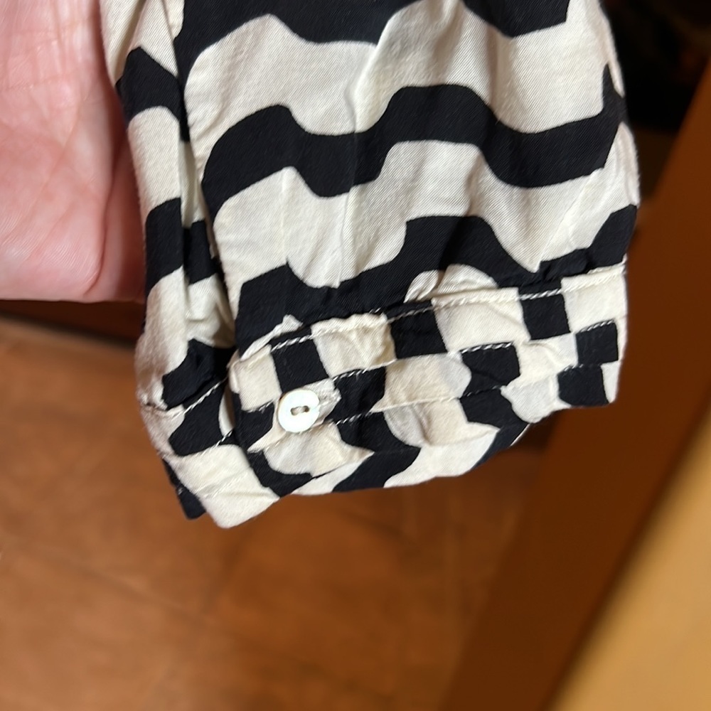 Anthropologie Isabella Sinclair Tunic Shirt Black White Size XS - Picture 7 of 8